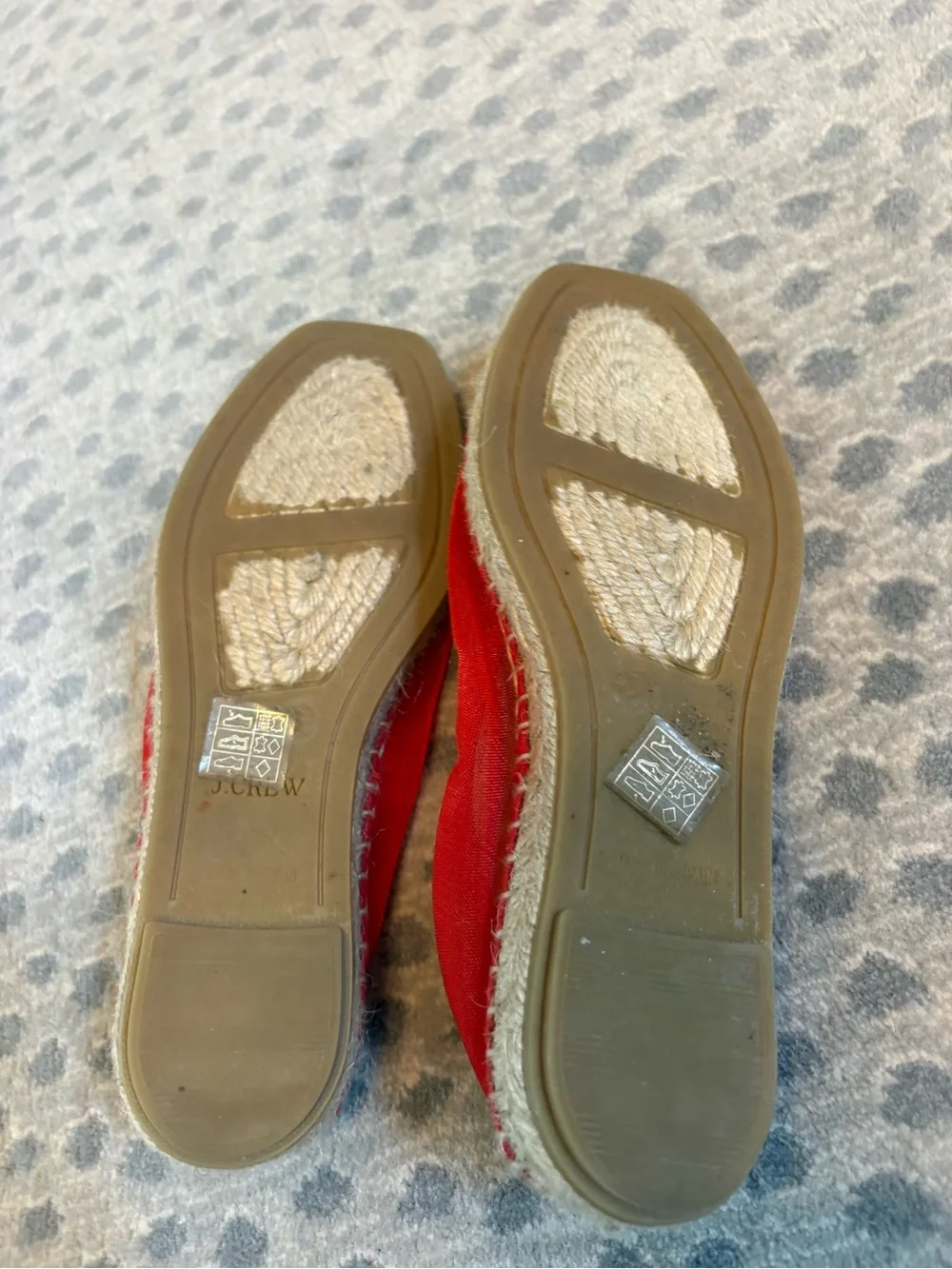 J. Crew Red Mesh and Canvas Espadrille Flats